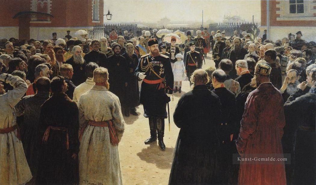 aleksander iii Ältesten Landkreis im Hof des Petrowski Palast in Moskau 1886 Ilya Repin Aufnahme Ölgemälde
